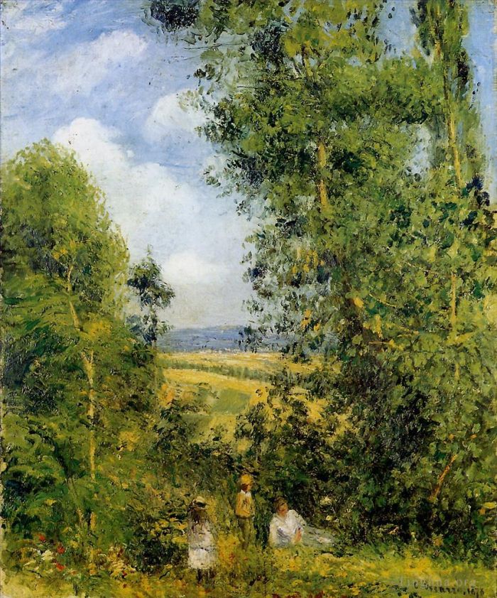 卡米耶·毕沙罗 的油画作品 -  《蓬图瓦兹在树林里休息,1878》