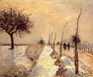 艺术家卡米耶·毕沙罗作品《1885,年埃拉格尼冬天的道路》