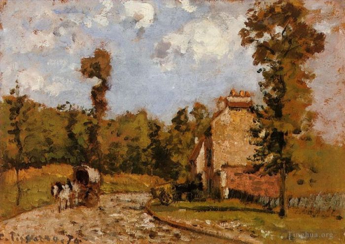 卡米耶·毕沙罗 的油画作品 -  《1872,年玛丽港的道路》