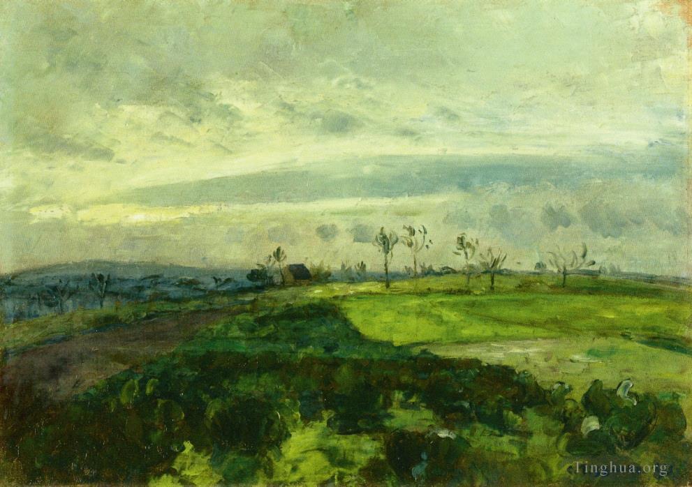 卡米耶·毕沙罗作品《1875,年冬季连绵起伏的风景》
