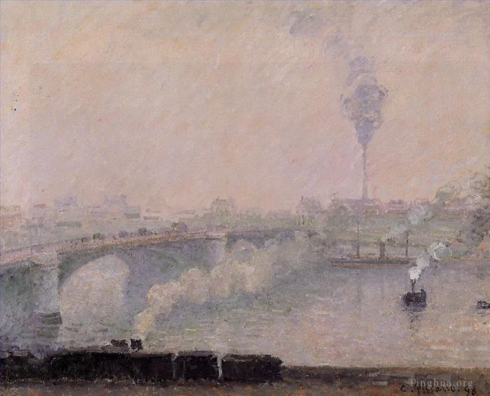 卡米耶·毕沙罗 的油画作品 -  《鲁昂雾效果,1898》