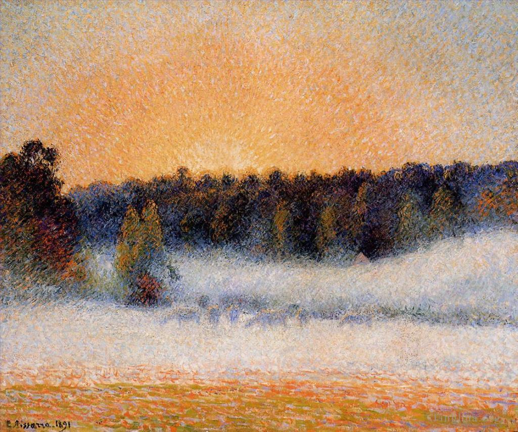 卡米耶·毕沙罗作品《夕阳和雾气,1891》