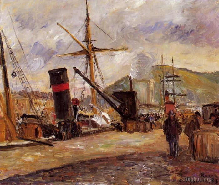 卡米耶·毕沙罗 的油画作品 -  《汽船,1883》