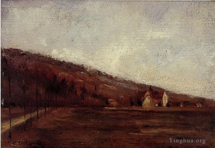 卡米耶·毕沙罗 的油画作品 -  《1866,年冬季马恩河畔研究》