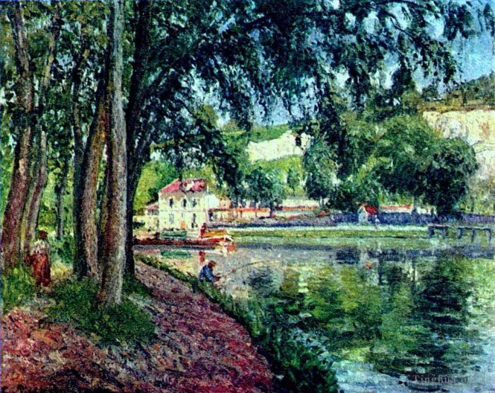 卡米耶·毕沙罗 的油画作品 -  《夏季钓鱼》