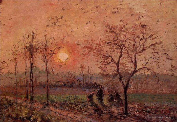 卡米耶·毕沙罗 的油画作品 -  《日落,1872》