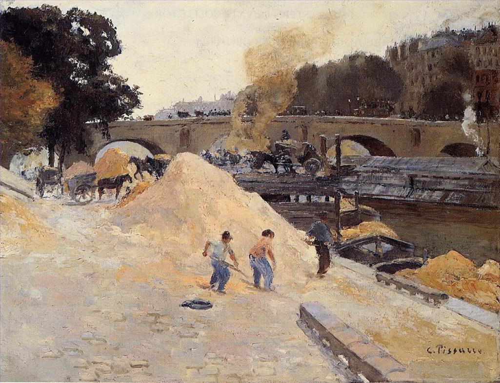 卡米耶·毕沙罗作品《巴黎安茹桥玛丽码头塞纳河畔》