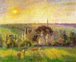 艺术家卡米耶·毕沙罗作品《埃拉尼教堂和农场,1895》