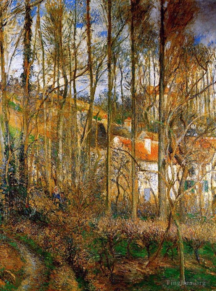 卡米耶·毕沙罗 的油画作品 -  《蓬图瓦兹附近,l,修道院的布尔丘,(Cote,des,Boeurs)，1877,年》