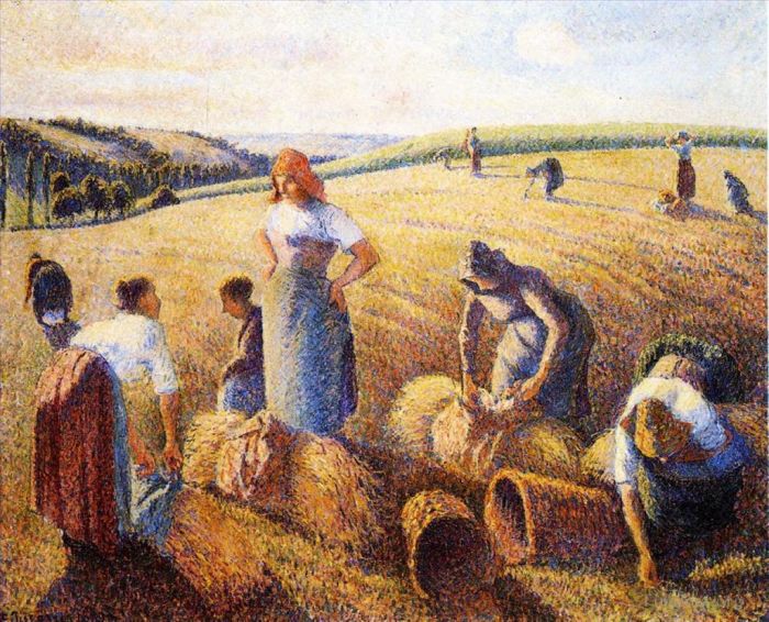 卡米耶·毕沙罗 的油画作品 -  《拾穗者,1889》