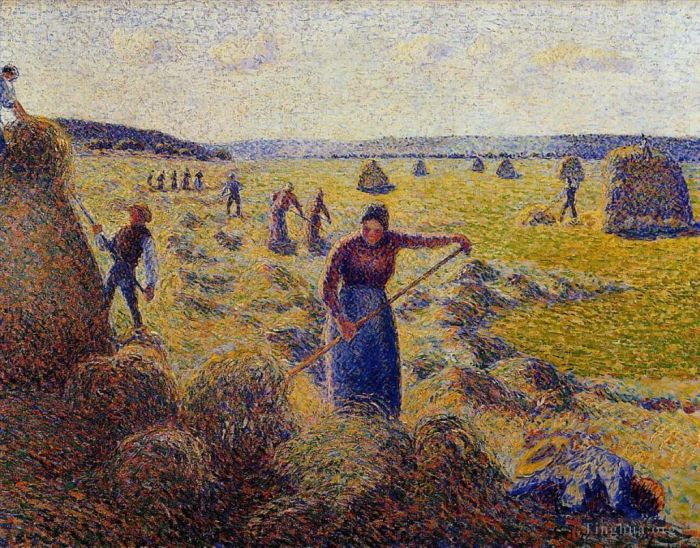 卡米耶·毕沙罗 的油画作品 -  《1887,年埃拉格尼收获干草》