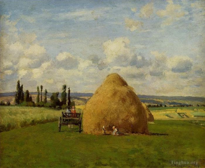 卡米耶·毕沙罗 的油画作品 -  《蓬图瓦兹的干草堆,1873》