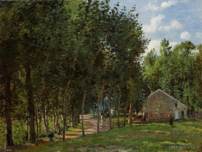 卡米耶·毕沙罗 的油画作品 -  《森林里的房子,1872》