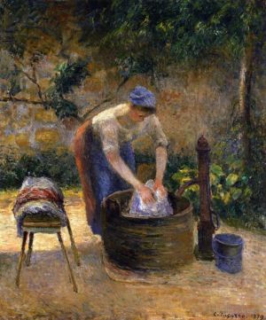 艺术家卡米耶·毕沙罗作品《洗衣妇,1879》