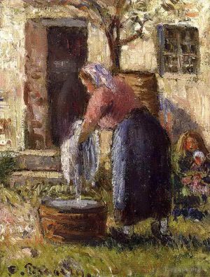艺术家卡米耶·毕沙罗作品《洗衣妇》
