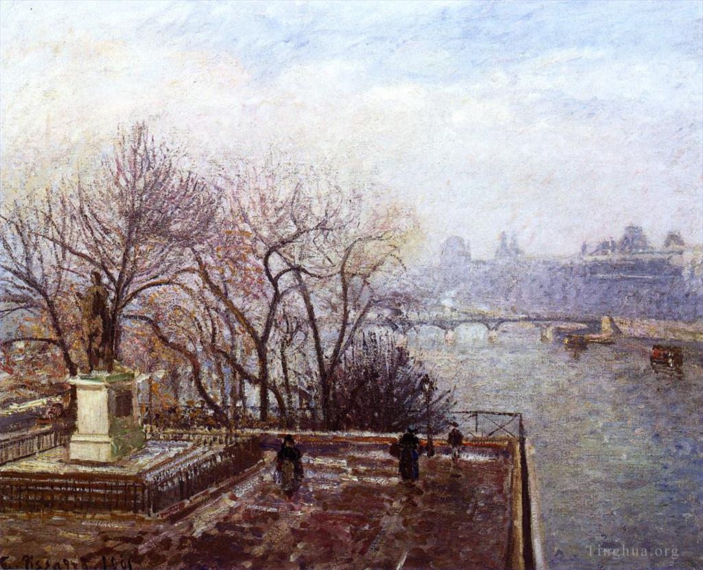 卡米耶·毕沙罗作品《卢浮宫晨雾,1901》