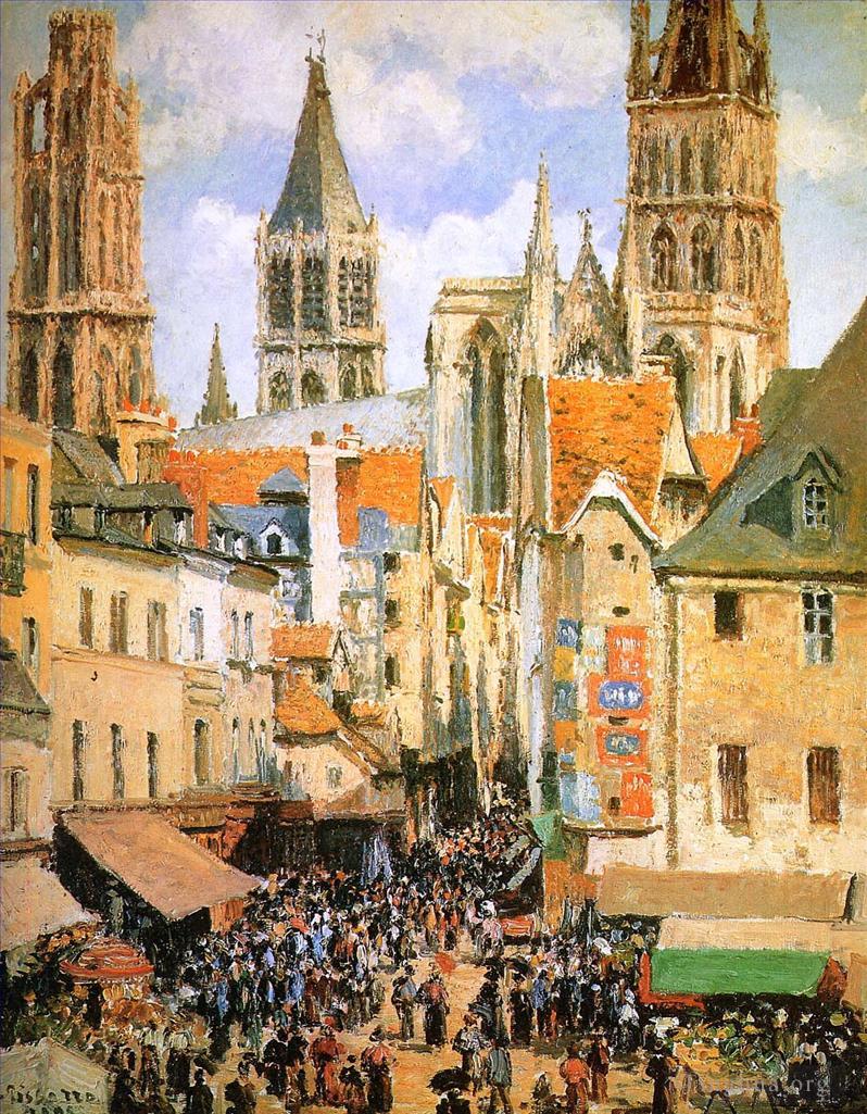 卡米耶·毕沙罗作品《鲁昂老市场》