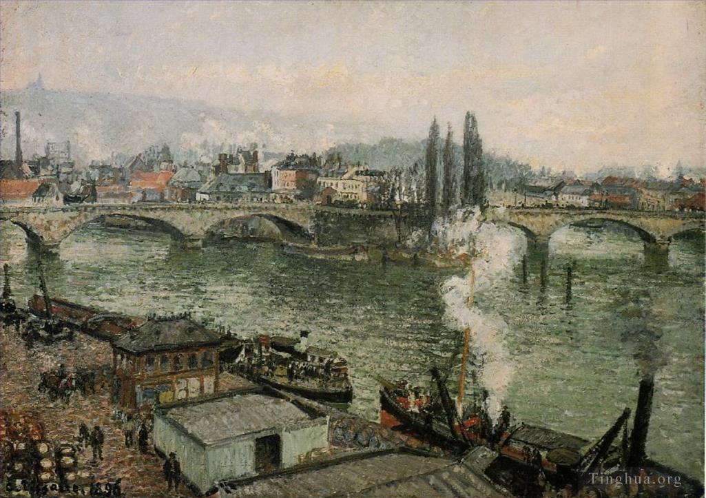 卡米耶·毕沙罗作品《蓬科尔内耶鲁昂灰色天气,1896》