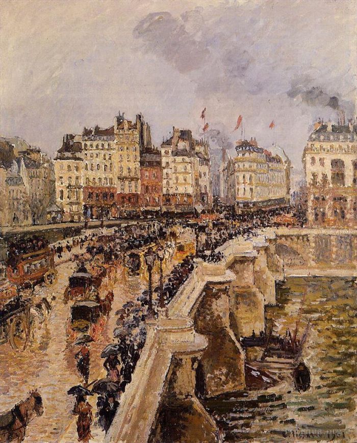 卡米耶·毕沙罗 的油画作品 -  《1901年雨后的新桥》