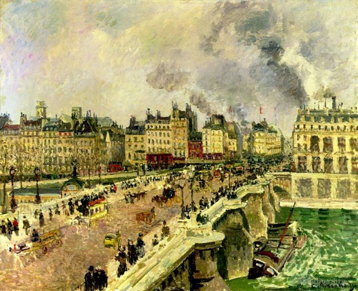 卡米耶·毕沙罗 的油画作品 -  《bonne,mere,的新桥沉船,1901》