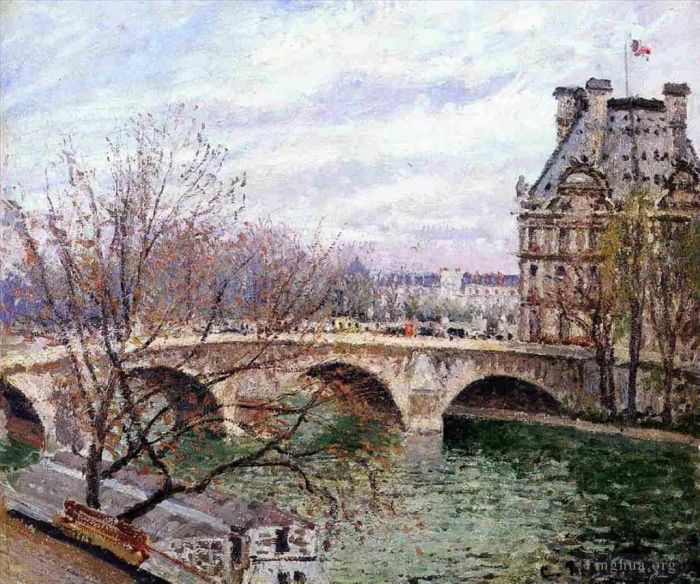 卡米耶·毕沙罗 的油画作品 -  《皇家桥和花亭》