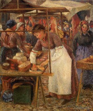 艺术家卡米耶·毕沙罗作品《猪肉屠夫,1883》