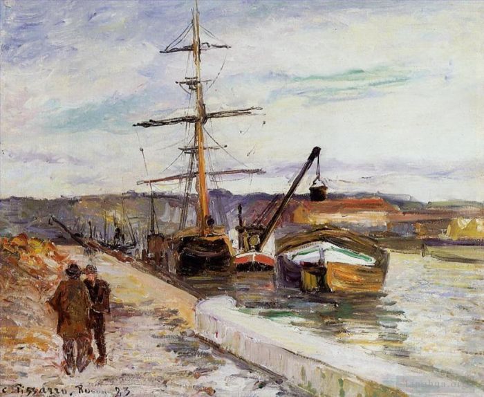 卡米耶·毕沙罗 的油画作品 -  《鲁昂港,1883》