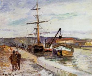 艺术家卡米耶·毕沙罗作品《鲁昂港,1883》