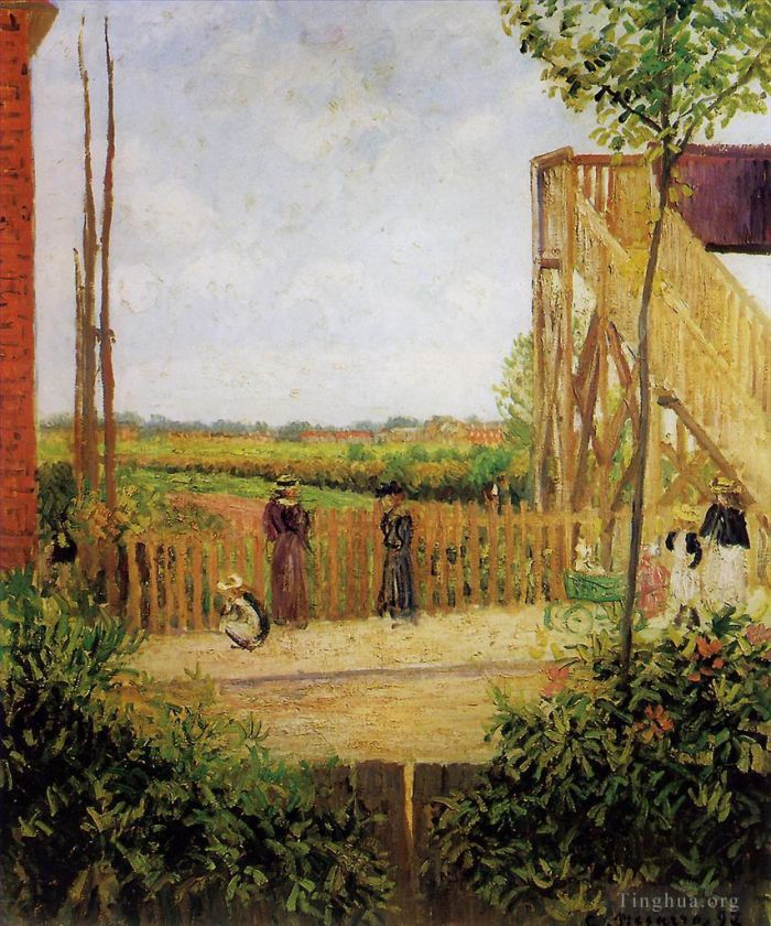 卡米耶·毕沙罗 的油画作品 -  《贝德福德公园,1,号铁路桥》