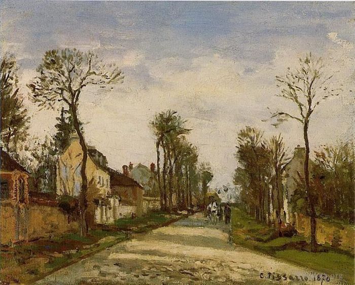 卡米耶·毕沙罗 的油画作品 -  《卢韦西安的凡尔赛之路,1870》