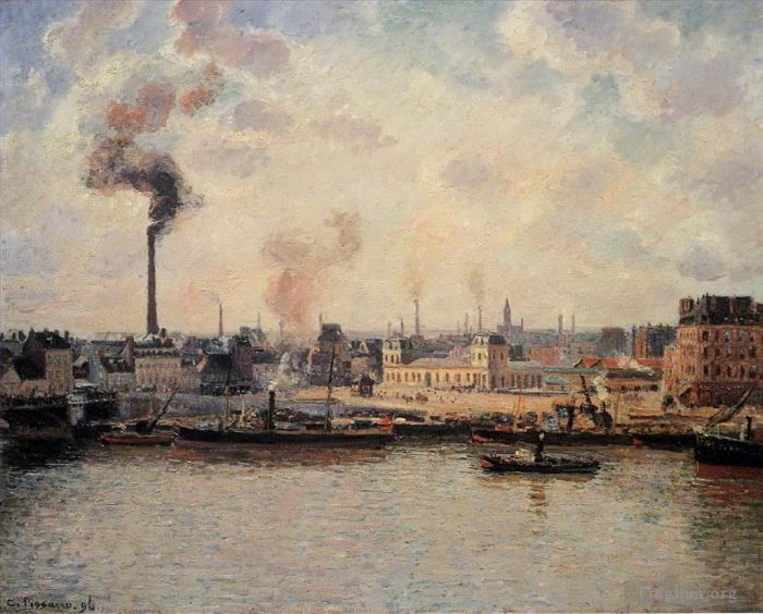 卡米耶·毕沙罗 的油画作品 -  《圣塞弗码头鲁昂,1896》