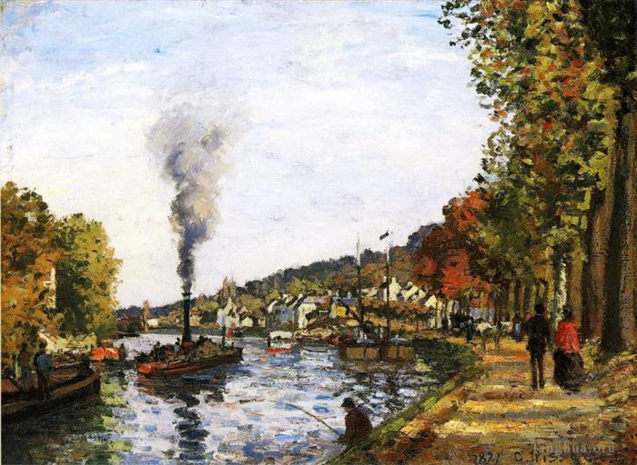卡米耶·毕沙罗 的油画作品 -  《1871,年,3,月的塞纳河》