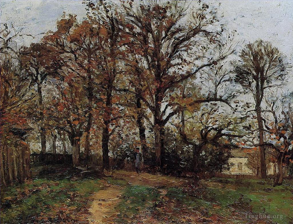 卡米耶·毕沙罗作品《1872,年卢韦西安山上的树木秋季景观》