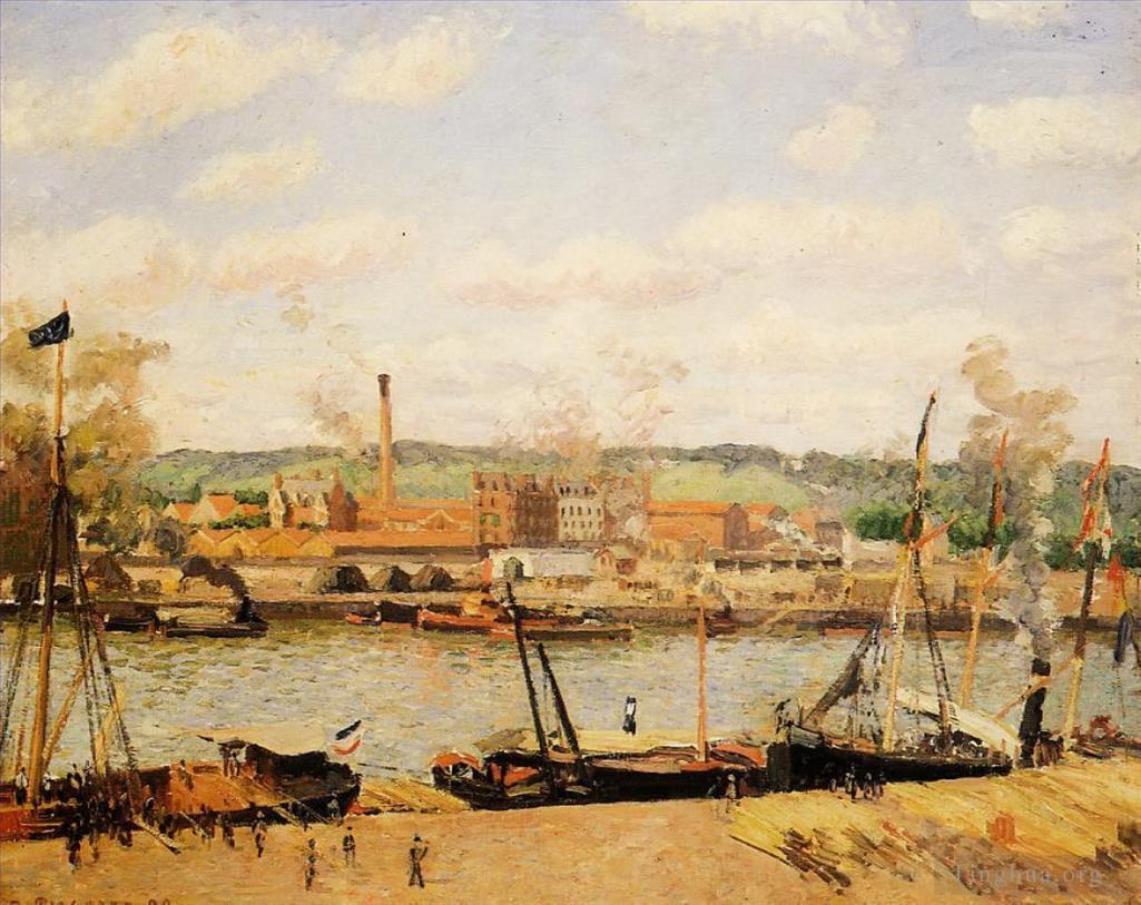 卡米耶·毕沙罗作品《鲁昂附近,oissel,棉纺厂的景观，1898,年》