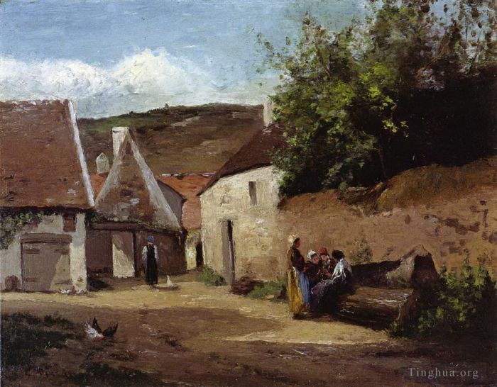 卡米耶·毕沙罗 的油画作品 -  《村角1861》