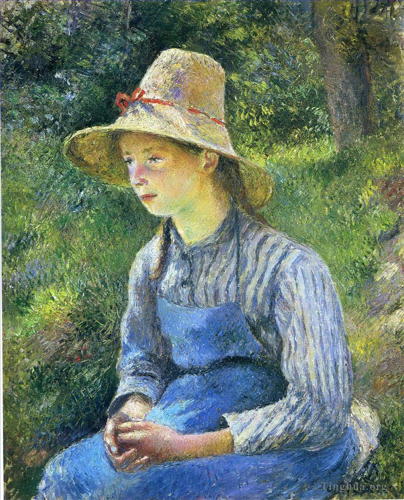 卡米耶·毕沙罗作品《戴帽子的年轻农家姑娘,1881》