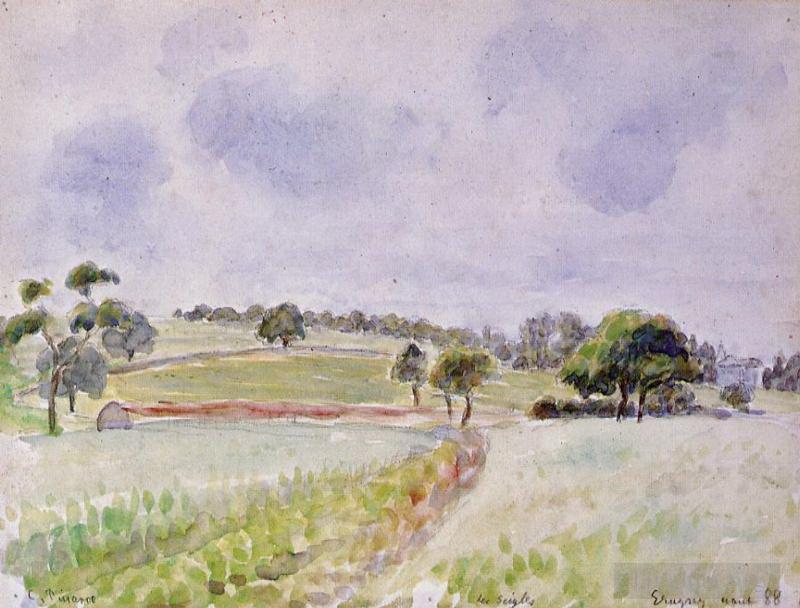 卡米耶·毕沙罗作品《黑麦田,1888》