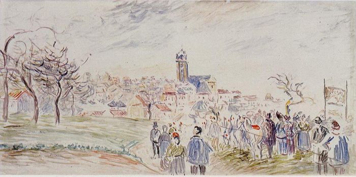 卡米耶·毕沙罗 的各类绘画作品 -  《蓬图瓦兹河畔圣马丁》