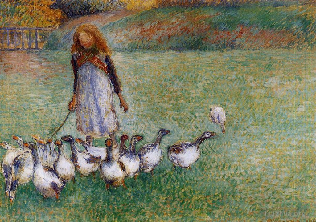 卡米耶·毕沙罗作品《小鹅姑娘1886》