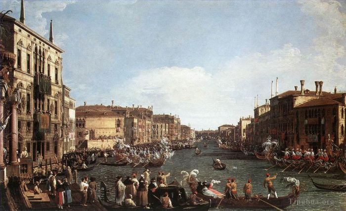 卡纳莱托 的油画作品 -  《威尼斯大运河帆船赛》