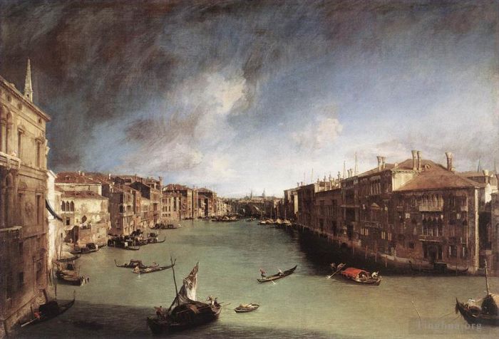卡纳莱托 的油画作品 -  《从圣维奥坎波向东看卡纳莱托大运河》