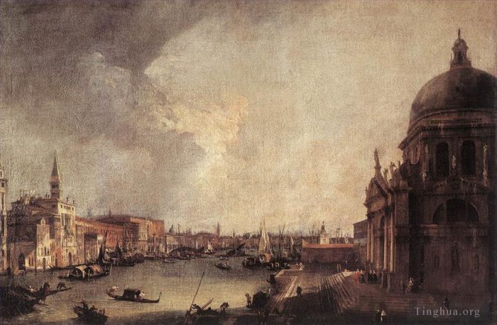 卡纳莱托 的油画作品 -  《大运河入口东望》