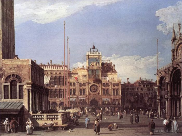 卡纳莱托 的油画作品 -  《圣马可广场,钟楼》