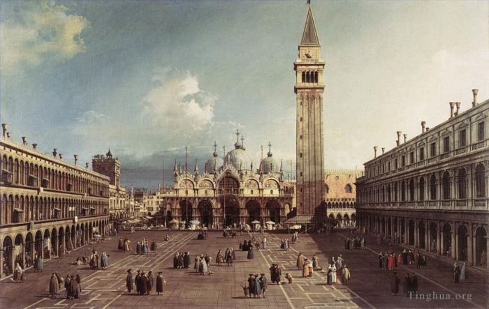 卡纳莱托 的油画作品 -  《圣马可广场和大教堂》