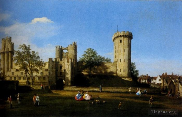 卡纳莱托 的油画作品 -  《沃里克城堡的东立面》