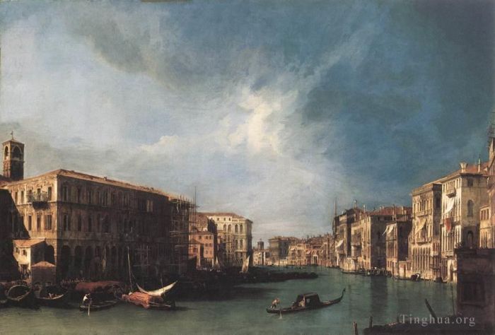 卡纳莱托 的油画作品 -  《大运河从里亚托向北》