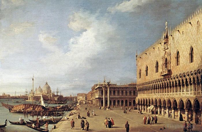 卡纳莱托 的油画作品 -  《公爵宫景观》