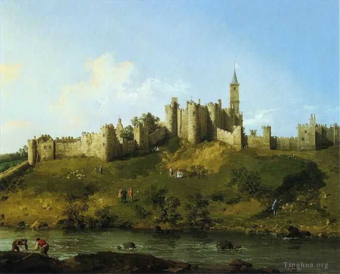 卡纳莱托 的油画作品 -  《阿尼克城堡》