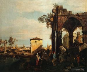 艺术家卡纳莱托作品《帕多瓦的随想曲与废墟和波特洛门》