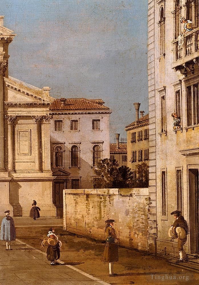 卡纳莱托 的油画作品 -  《圣弗朗西斯科德拉维尼亚教堂和坎波》